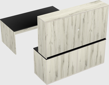 Parallel desk with credenza