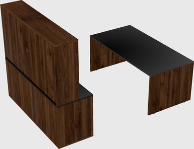 Parallel desk with credenza