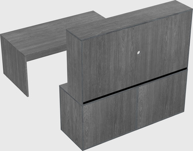 Parallel desk with credenza