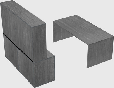 Parallel desk with credenza