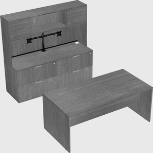Parallel desk with credenza