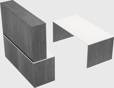 Parallel desk with credenza