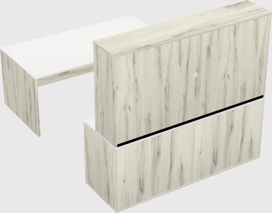 Parallel desk with credenza