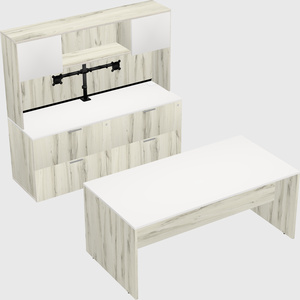 Parallel desk with credenza
