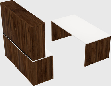Parallel desk with credenza