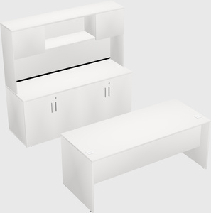 Parallel desk with credenza