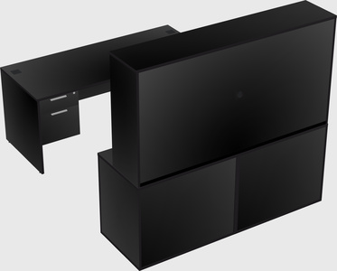 Parallel desk with credenza