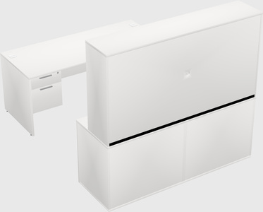 Parallel desk with credenza