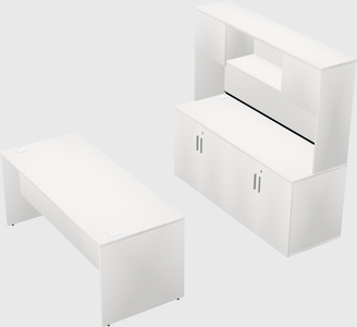 Parallel desk with credenza