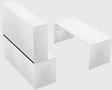 Parallel desk with credenza