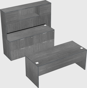 Parallel desk with credenza
