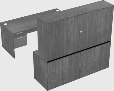 Parallel desk with credenza