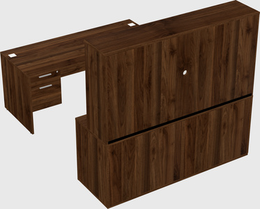 Parallel desk with credenza
