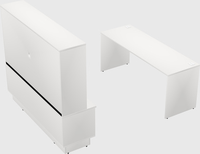 Parallel desk with low credenza