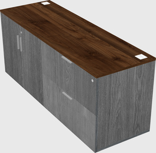 Lateral storage combo credenza