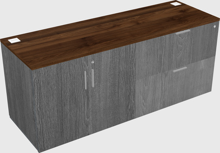 Lateral storage combo credenza