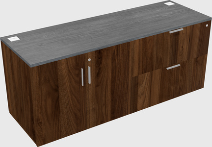 Lateral storage combo credenza