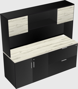 Lateral storage combo credenza