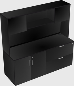Lateral storage combo credenza