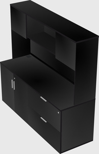 Lateral storage combo credenza