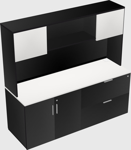 Lateral storage combo credenza