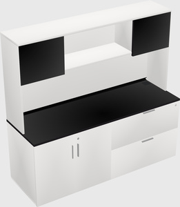 Lateral storage combo credenza