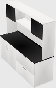 Lateral storage combo credenza