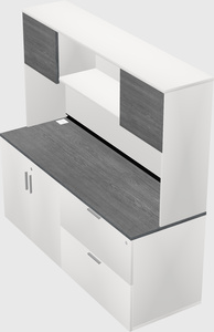 Lateral storage combo credenza