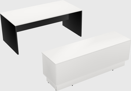 Parallel desk with low credenza