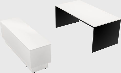 Parallel desk with low credenza