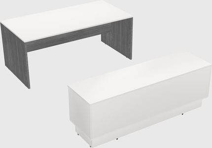 Parallel desk with low credenza
