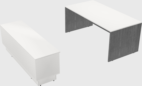 Parallel desk with low credenza