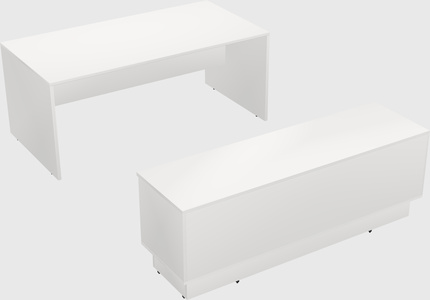 Parallel desk with low credenza