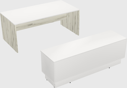 Parallel desk with low credenza