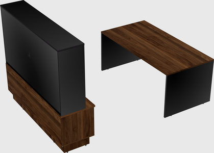 Parallel desk with low credenza