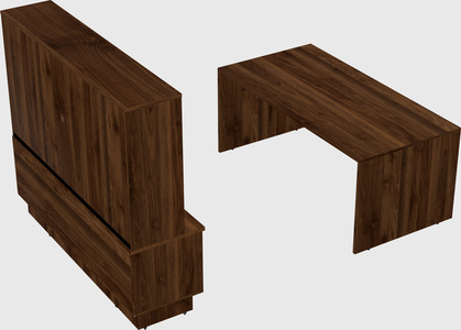 Parallel desk with low credenza