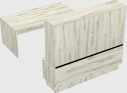 Parallel desk with low credenza