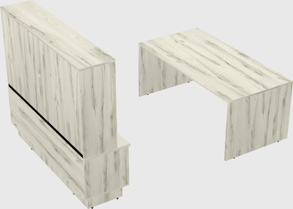 Parallel desk with low credenza