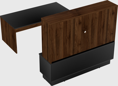 Parallel desk with low credenza