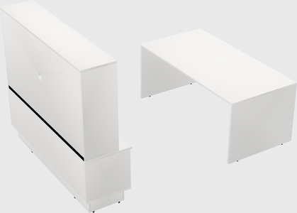 Parallel desk with low credenza