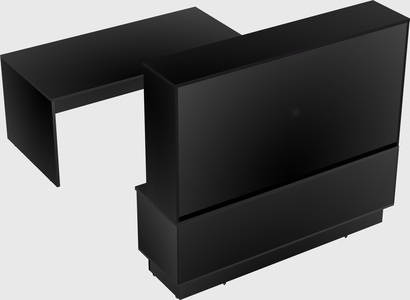 Parallel desk with low credenza