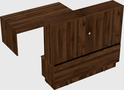 Parallel desk with low credenza
