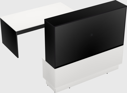 Parallel desk with low credenza