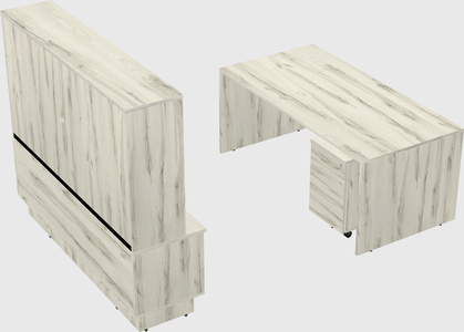 Parallel desk with low credenza