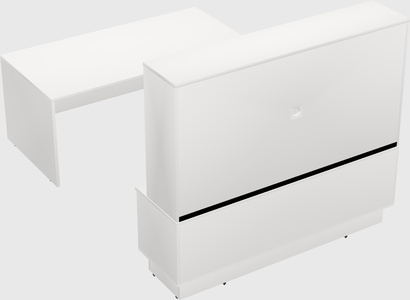 Parallel desk with low credenza