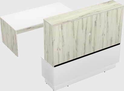 Parallel desk with low credenza