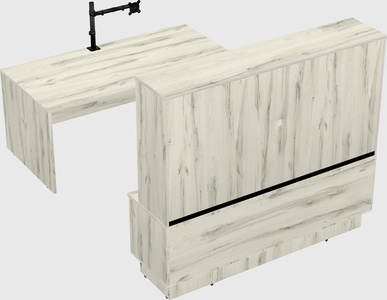 Parallel desk with low credenza