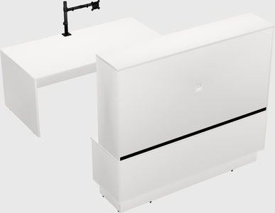 Parallel desk with low credenza