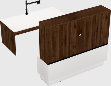 Parallel desk with low credenza