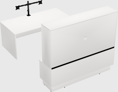 Parallel desk with low credenza